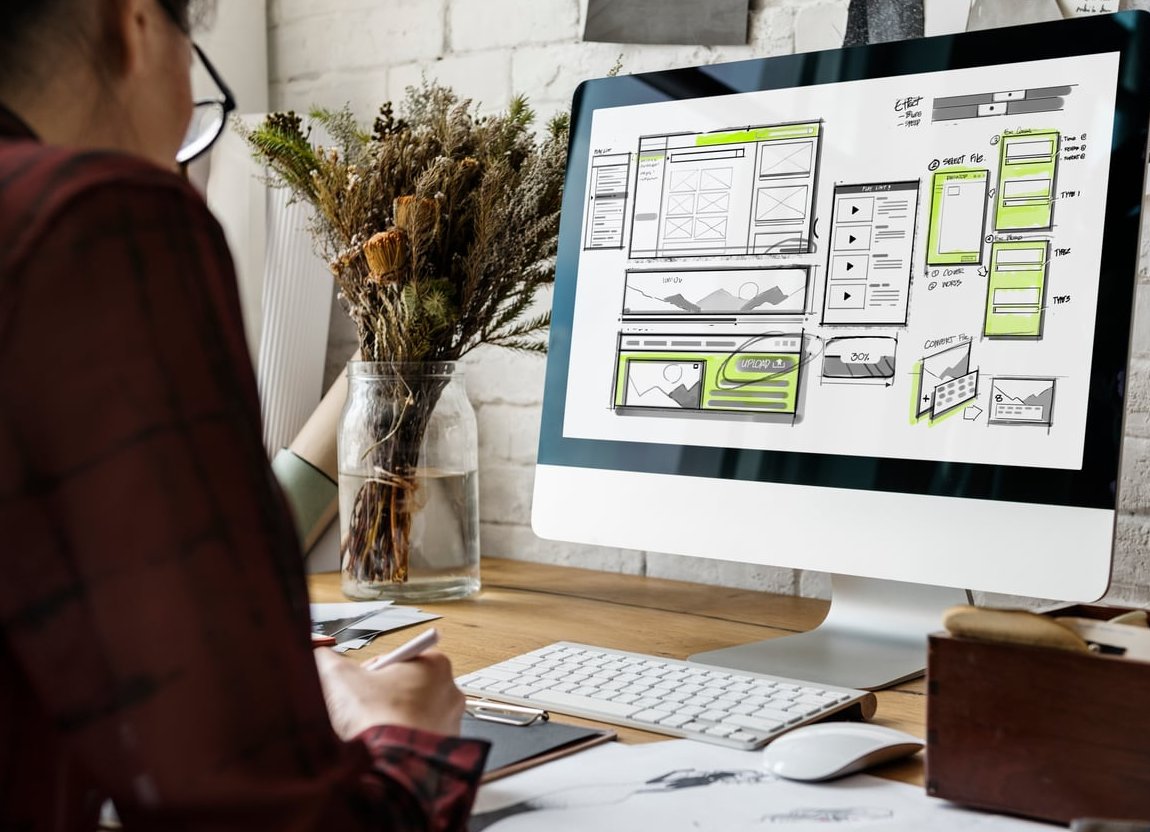 wireframe sketch laptop
